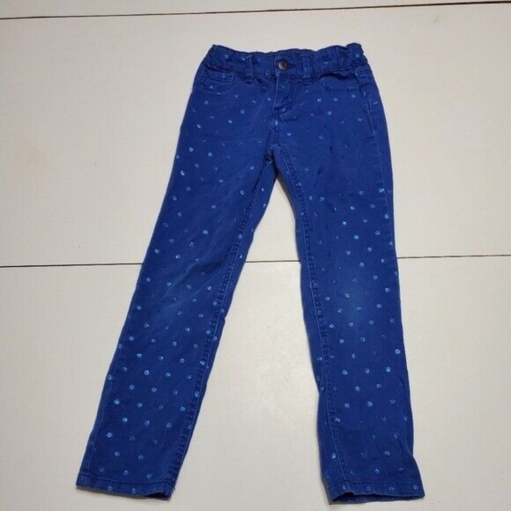 Jordache 6x blue polka-dot adjustable waste jeans